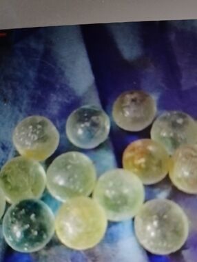 Extra Large Glass Marbles in Yellow and Green Tones